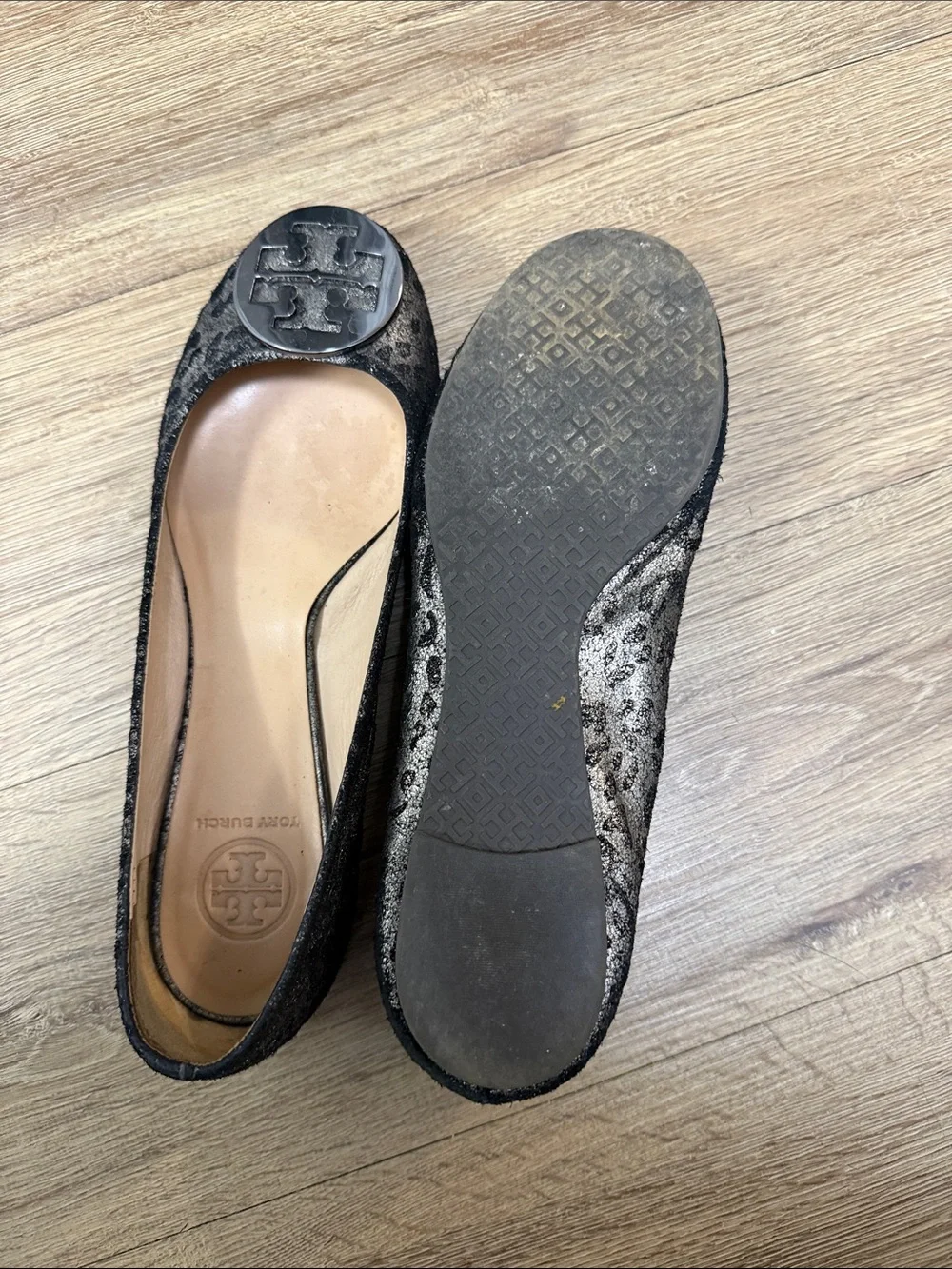 Tory Burch Luisa printed suede ballet flats